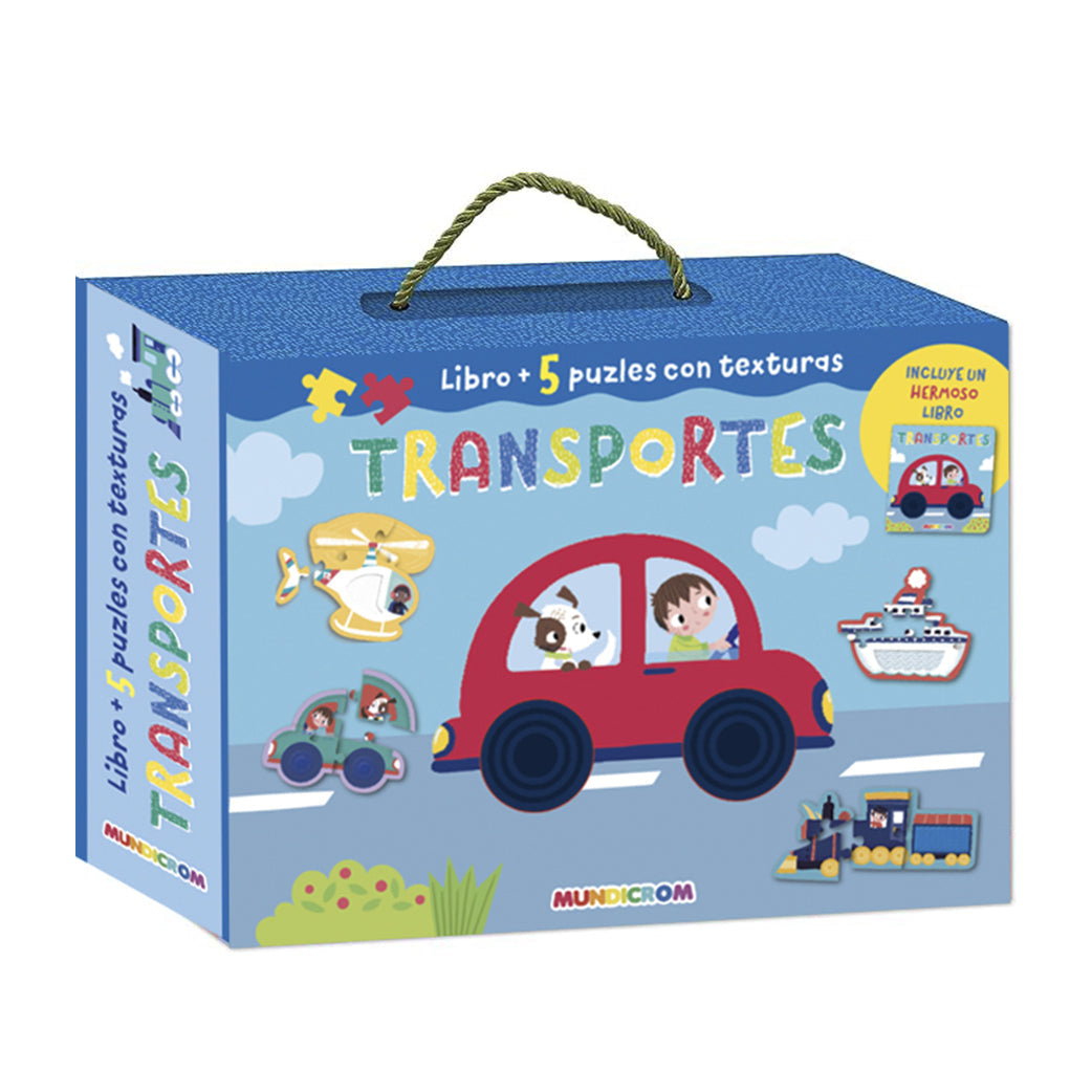 LIBRO + 5 PUZLES CON TEXTURA TRASPORTE