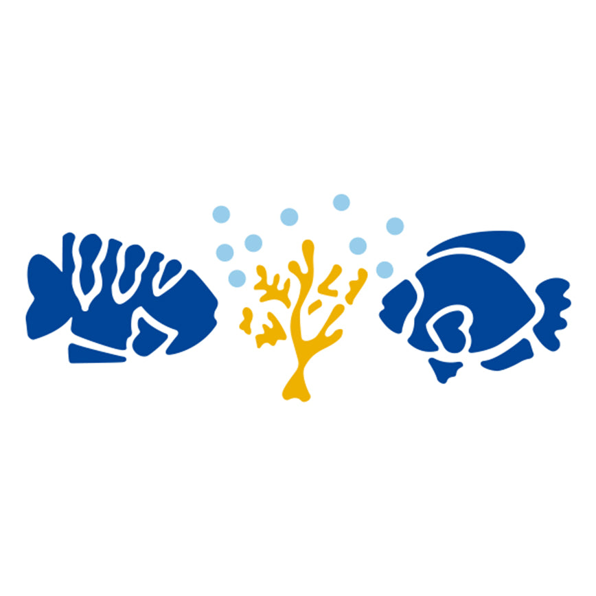 STENCIL MARITIMA PECES 33X14 CM