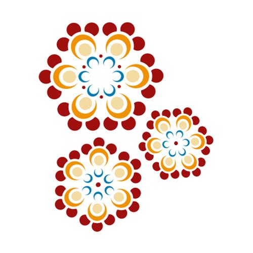 STENCIL FLORES 10X10CM