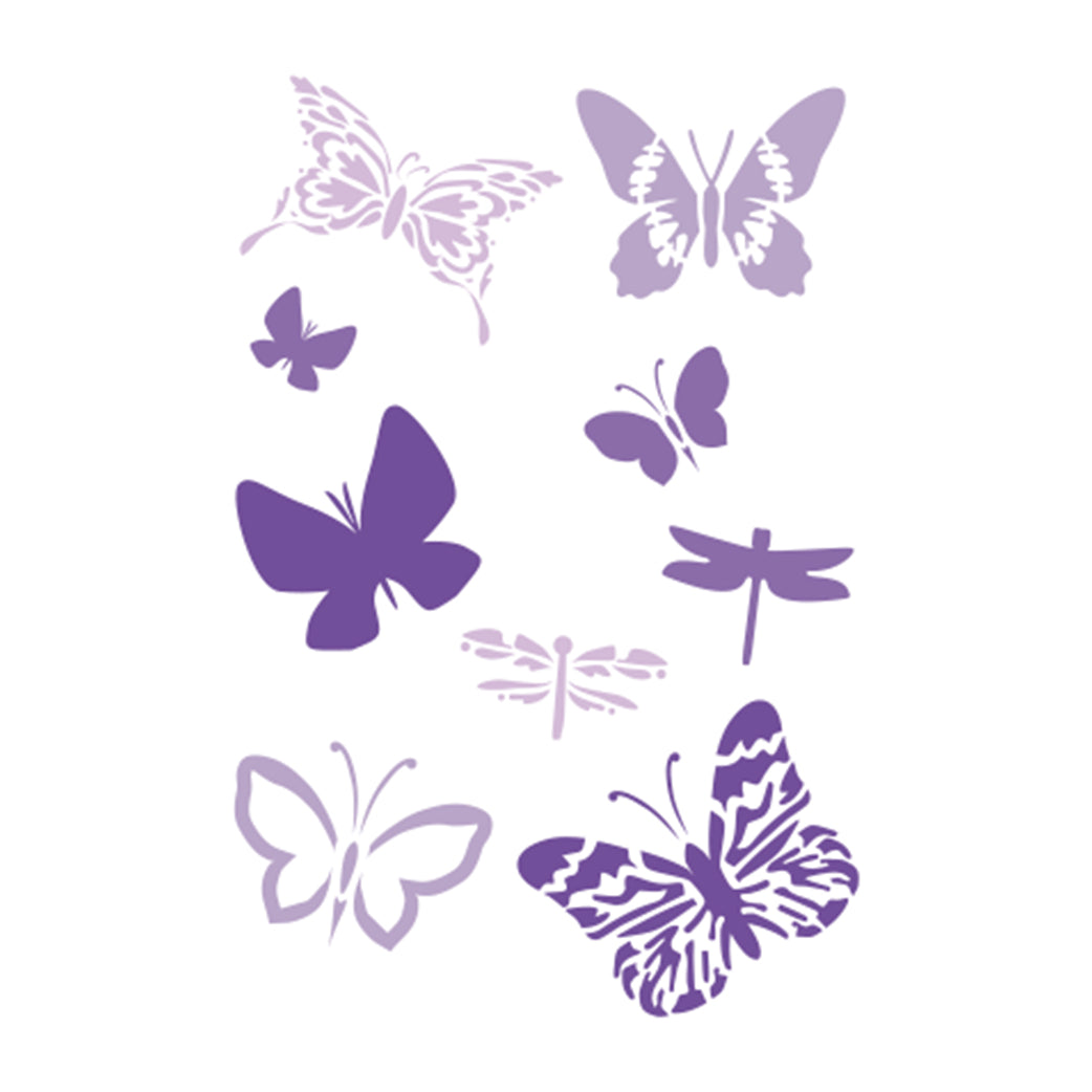 STENCIL 21X15CM MARIPOSAS Y LIBELULAS
